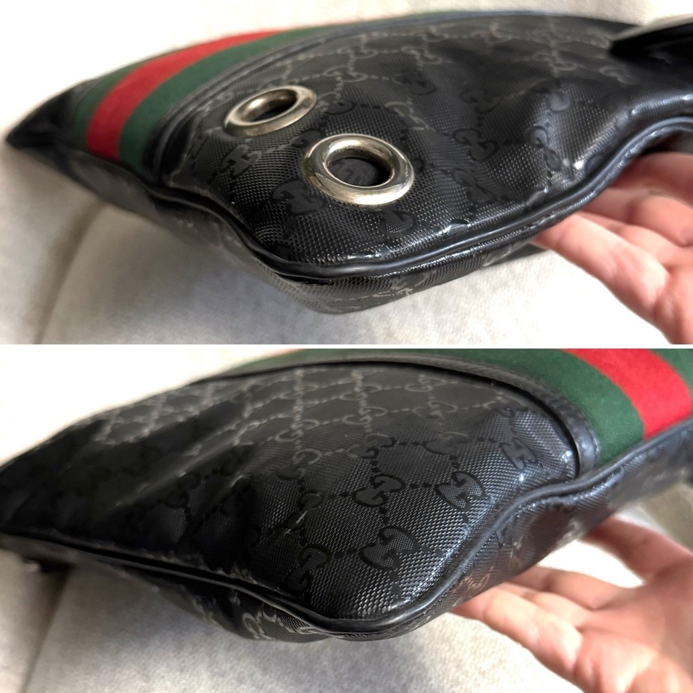 Authentic Gucci Fiat 500 collaboration unisex crossbody bag black imprime canvas - Picture 12 of 16